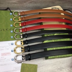 Replica Cintura sottile Gucci con fibbia G 655566 Marrone