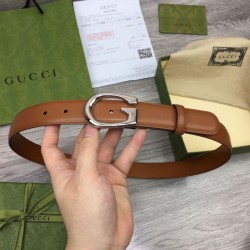 Replica Cintura sottile Gucci con fibbia G 655566 Marrone