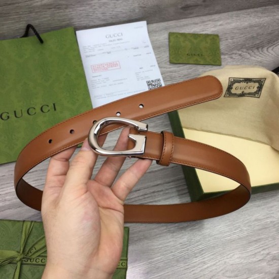 Replica Cintura sottile Gucci con fibbia G 655566 Marrone