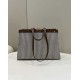 Replica Shopper Fendi X-Tote in lana pied de poule con ricamo FF 8BH374 Marrone