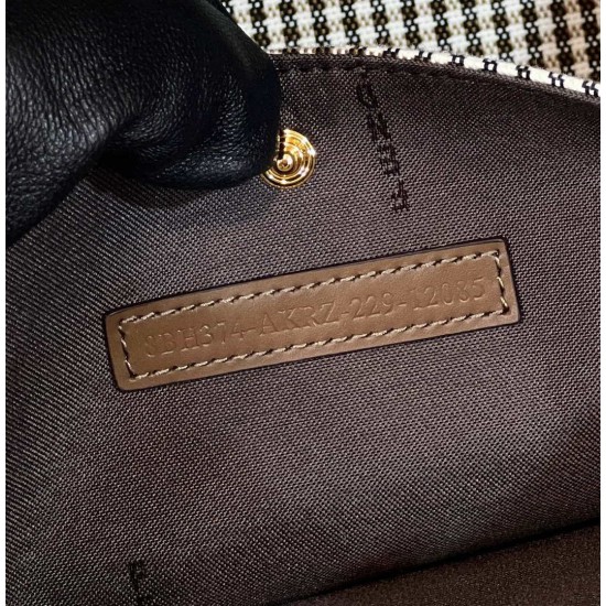 Replica Shopper Fendi X-Tote in lana pied de poule con ricamo FF 8BH374 Marrone