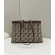 Replica Shopper Fendi X-Tote in lana pied de poule con ricamo FF 8BH374 Marrone