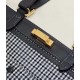 Replica Shopper Fendi X-Tote in lana pied de poule con ricamo FF 8BH374 Grigia