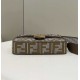 Replica Borsa Fendi Baguette 8BR600 in lana pied de poule con ricamo FF Marrone