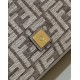 Replica Borsa Fendi 8BR600 Baguette Chain Midi FF in tessuto tapestry grigio