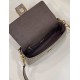 Replica Borsa Fendi 8BR600 Baguette Chain Midi FF in tessuto tapestry grigio