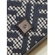 Replica Borsa Fendi Baguette 8BR600 in lana pied de poule con ricamo FF Grigio