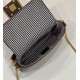 Replica Fendi 8BS017 Borsa Mini Baguette in lana pied de poule con ricamo FF Marrone