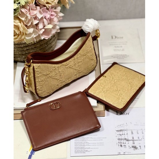 Replica Christian Dior 30 Montaigne Hobo Avenue Mini Borsa Albicocca