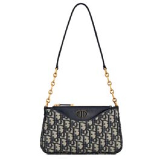 Replica Mini borsa Christian Dior 30 Montaigne Hobo Avenue Blu scuro