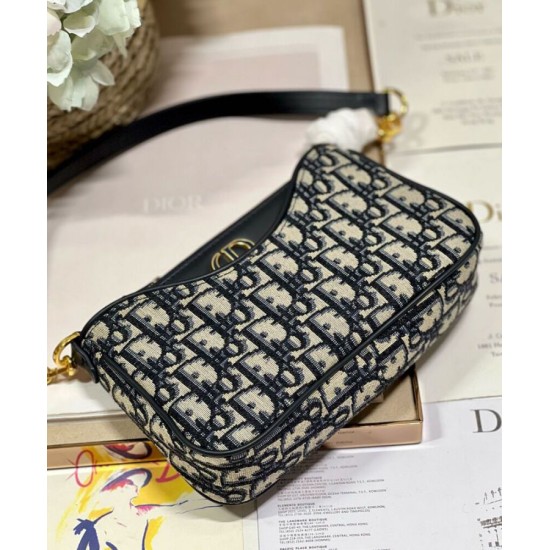 Replica Mini borsa Christian Dior 30 Montaigne Hobo Avenue Blu scuro