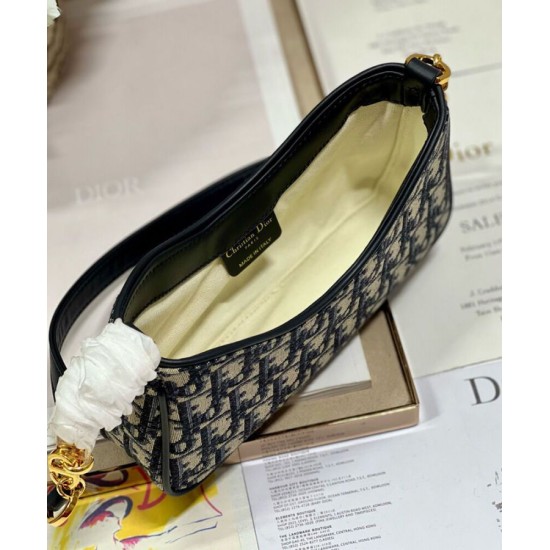 Replica Mini borsa Christian Dior 30 Montaigne Hobo Avenue Blu scuro