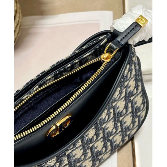 Replica Mini borsa Christian Dior 30 Montaigne Hobo Avenue Blu scuro