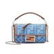 Replica Fendi Baguette Mini Bag 8BS017 ricamo motivo FF denim Blu