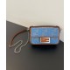 Replica Fendi Baguette Mini Bag 8BS017 ricamo motivo FF denim Blu