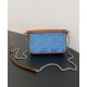 Replica Fendi Baguette Mini Bag 8BS017 ricamo motivo FF denim Blu