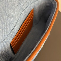 Replica Fendi Baguette Mini Bag 8BS017 ricamo motivo FF denim Blu