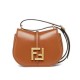 Replica Borsa Fendi C'mon Small Satchel con curvatura 8BS082 Caffè