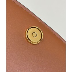 Replica Borsa Fendi C'mon Small Satchel con curvatura 8BS082 Caffè