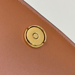 Replica Borsa Fendi C'mon Small Satchel con curvatura 8BS082 Caffè