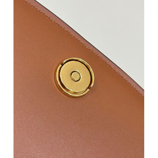 Replica Borsa Fendi C'mon Small Satchel con curvatura 8BS082 Caffè