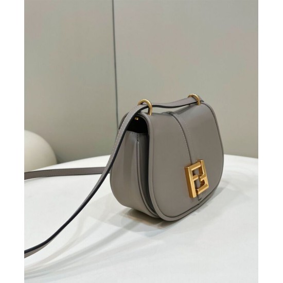 Replica Borsa Fendi C'mon Small/Medium Satchel con curvatura 8BS082 Grigia