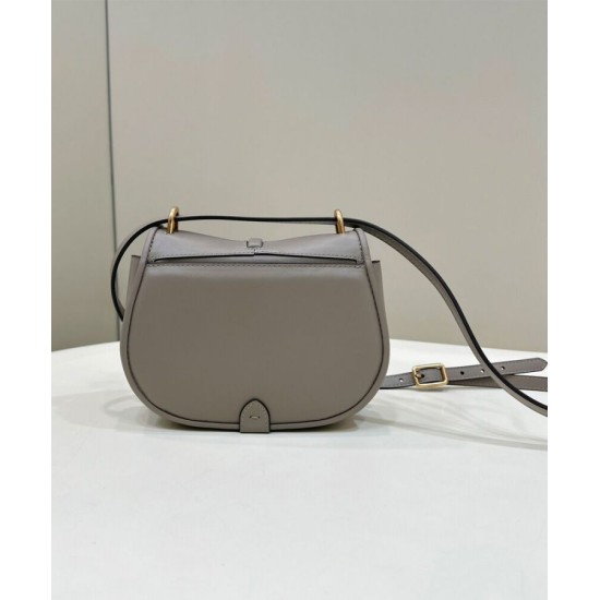 Replica Borsa Fendi C'mon Small/Medium Satchel con curvatura 8BS082 Grigia