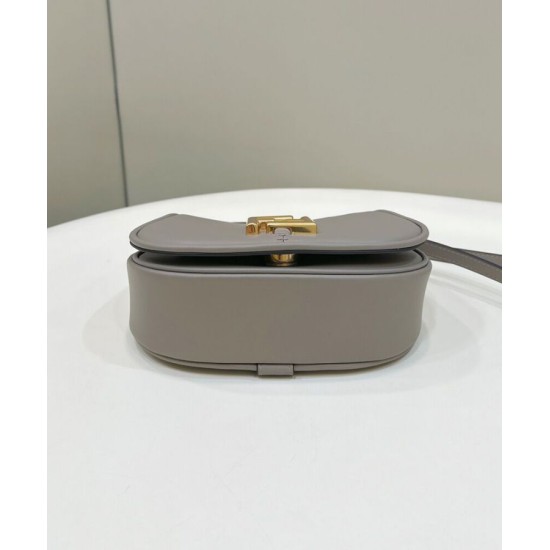 Replica Borsa Fendi C'mon Small/Medium Satchel con curvatura 8BS082 Grigia