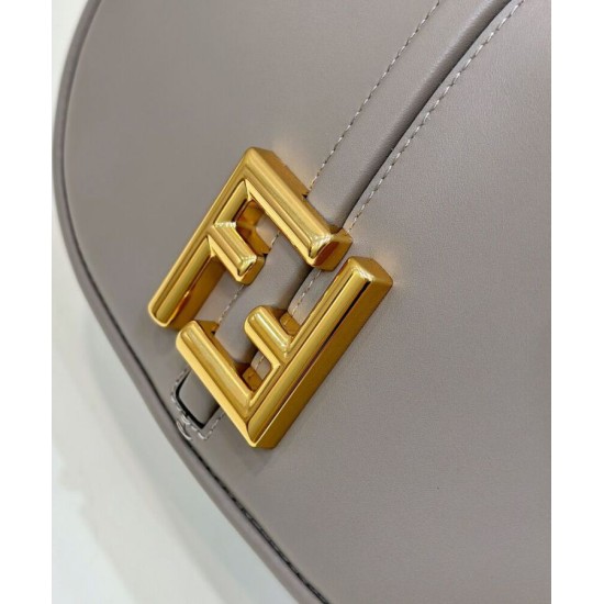 Replica Borsa Fendi C'mon Small/Medium Satchel con curvatura 8BS082 Grigia