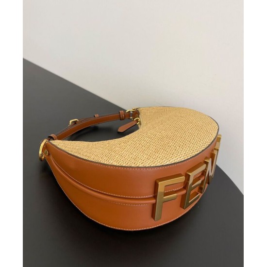 Replica Borsa Hobo piccola Fendi Fendigraphy 8BR798 Caffè