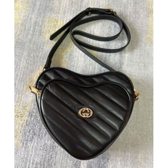 Replica Borsa a tracolla Gucci Mini Heart ad incastro 751628 Nera Replica Borsa a tracolla Gucci Mini Heart ad incastro 751628 Nera