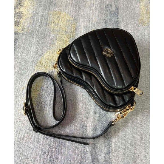 Replica Borsa a tracolla Gucci Mini Heart ad incastro 751628 Nera Replica Borsa a tracolla Gucci Mini Heart ad incastro 751628 Nera