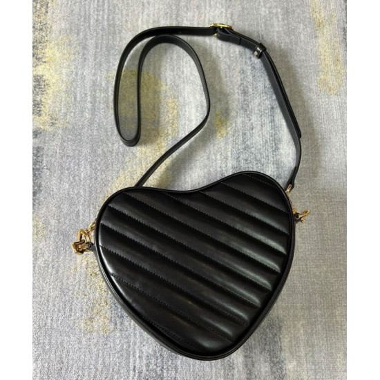 Replica Borsa a tracolla Gucci Mini Heart ad incastro 751628 Nera Replica Borsa a tracolla Gucci Mini Heart ad incastro 751628 Nera
