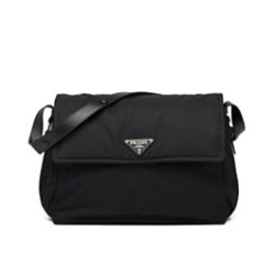 Replica Borsa a tracolla imbottita grande Prada Re-Nylon 1BD256 Nera