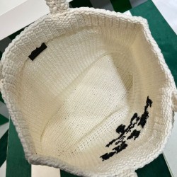 Replica Borsa tote Prada all'uncinetto 1BG392 Crema