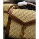 Replica Borsa YSL Saint Laurent Cassandra Mini Top Handle in rafia e pelle conciata al vegetale Caffè