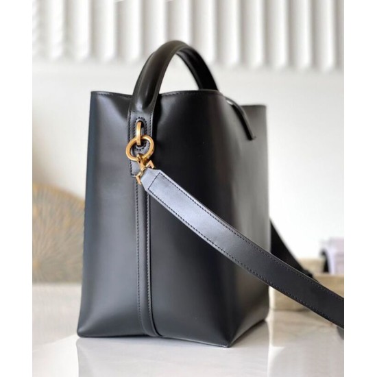 Replica YSL Saint Laurent Le 37 in borsa lucida nera Replica YSL Saint Laurent Le 37 in borsa lucida nera