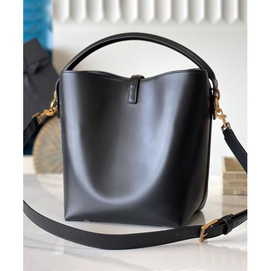 Replica YSL Saint Laurent Le 37 in borsa lucida nera Replica YSL Saint Laurent Le 37 in borsa lucida nera