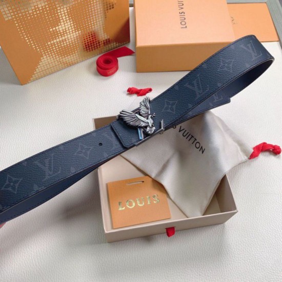 Replica Cintura reversibile Louis Vuitton LV Dove 40MM in tela monogramma Eclipse M0576V