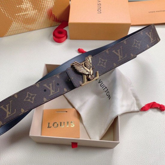 Replica Cintura reversibile Louis Vuitton LV Dove 40MM in tela monogramma M0577T