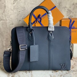 Replica Valigetta Louis Vuitton Takeoff in pelle Aerogram blu M21440