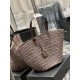 Replica Borsa maxi Panier YSL Saint Laurent 693242 in rafia marrone scuro