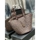 Replica Borsa maxi Panier YSL Saint Laurent 693242 in rafia marrone scuro