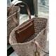Replica Borsa maxi Panier YSL Saint Laurent 693242 in rafia marrone scuro