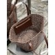Replica Borsa maxi Panier YSL Saint Laurent 693242 in rafia marrone scuro