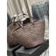 Replica Borsa maxi Panier YSL Saint Laurent 693242 in rafia marrone scuro