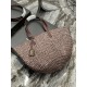 Replica Borsa maxi Panier YSL Saint Laurent 693242 in rafia marrone scuro