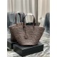Replica Borsa maxi Panier YSL Saint Laurent 693242 in rafia marrone scuro