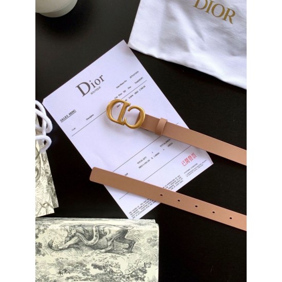 Replica Cintura Dior Saddle 20MM Pelle di vitello Nude