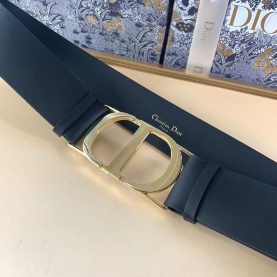 Replica Cintura Dior 30 Montaigne 40MM Pelle di vitello liscia Nera